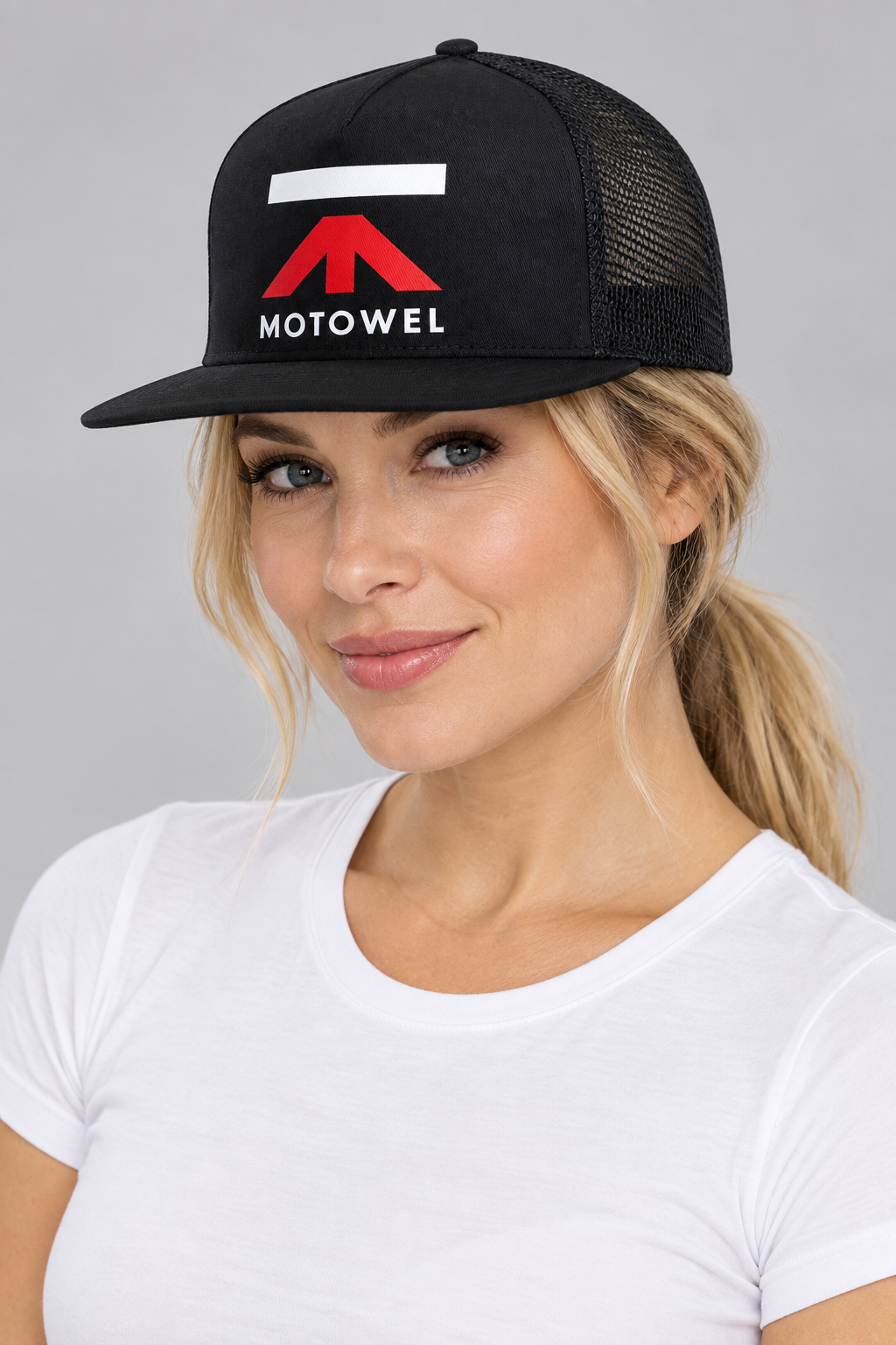 Motowel Trucker Hat – Snapback Rider Cap with Mesh Back